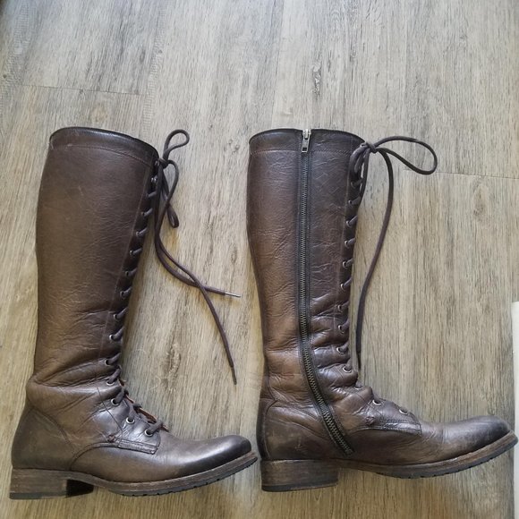 Frye tall lace up combat boots - Picture 3 of 5